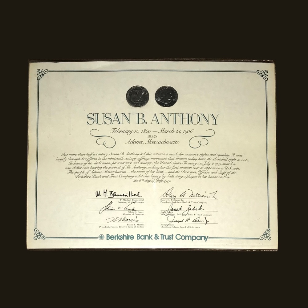 Vintage 1979 Susan B. Anthony Plague